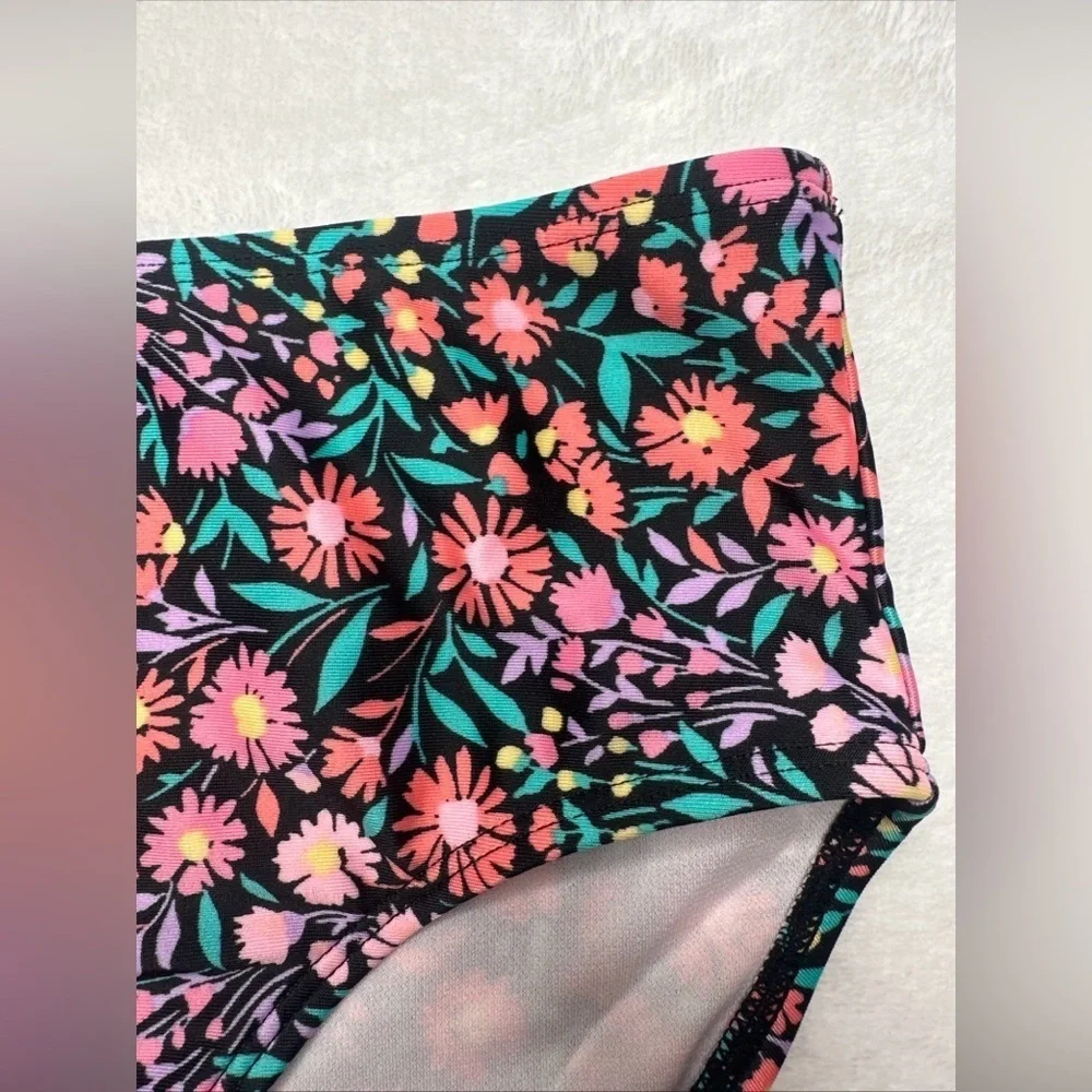 Art Class Girl’s Bikini Swim Bottom Floral Flower Print  Size M 8 Pink Purple Bl